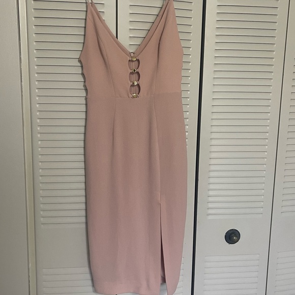 Zimmerman Crepe link midi sleeveless dress in blush preowned size 0 - Picture 5 of 6